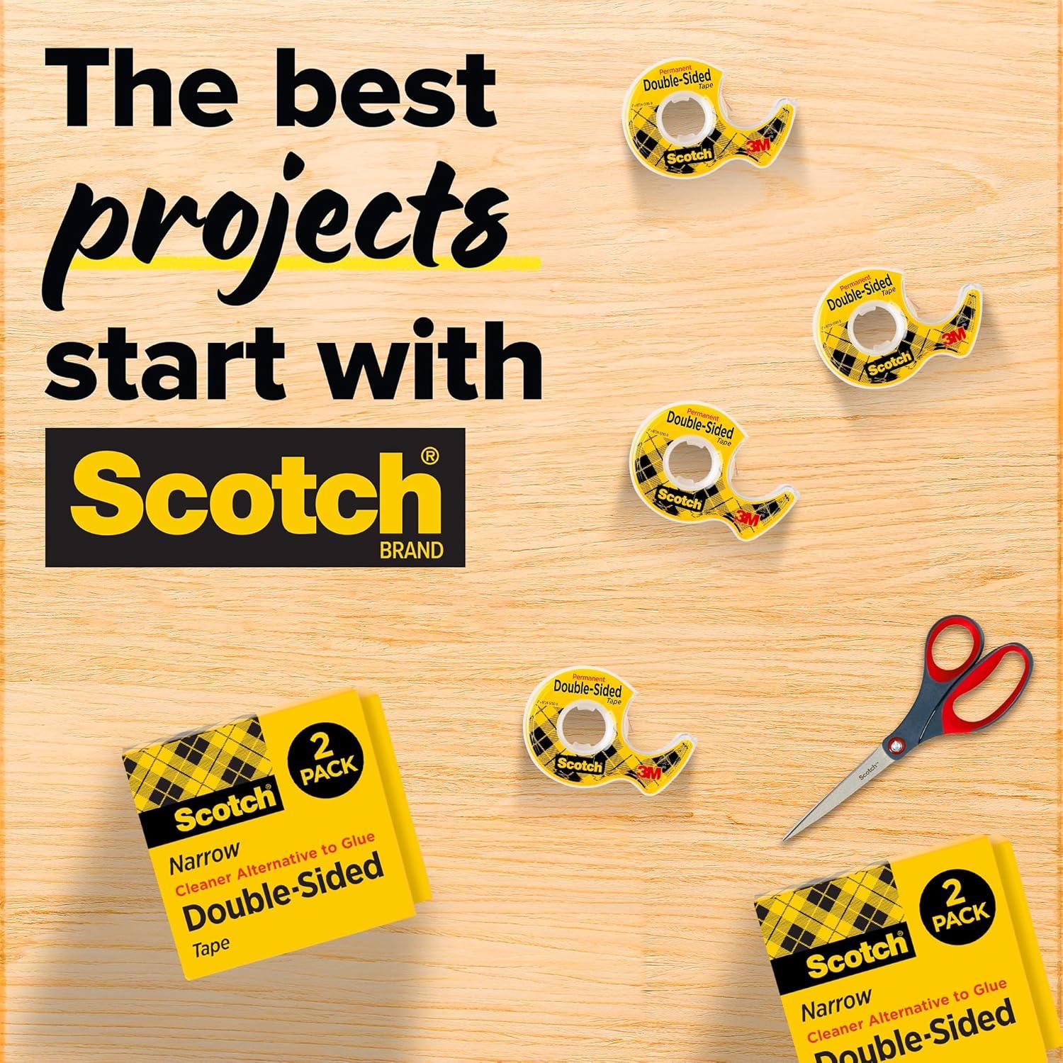 imageScotch Double Sided Tape 12 in x 500 in Permanent 2 BoxesPack 665210 rolls