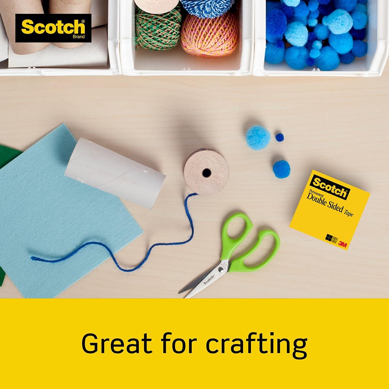 imageScotch Double Sided Tape Office and School Supplies for Arts and Crafts Alternative to Scrapbooking Glue 050 in x 900 in 1 Tape Refill Roll1 Count Pack of 2