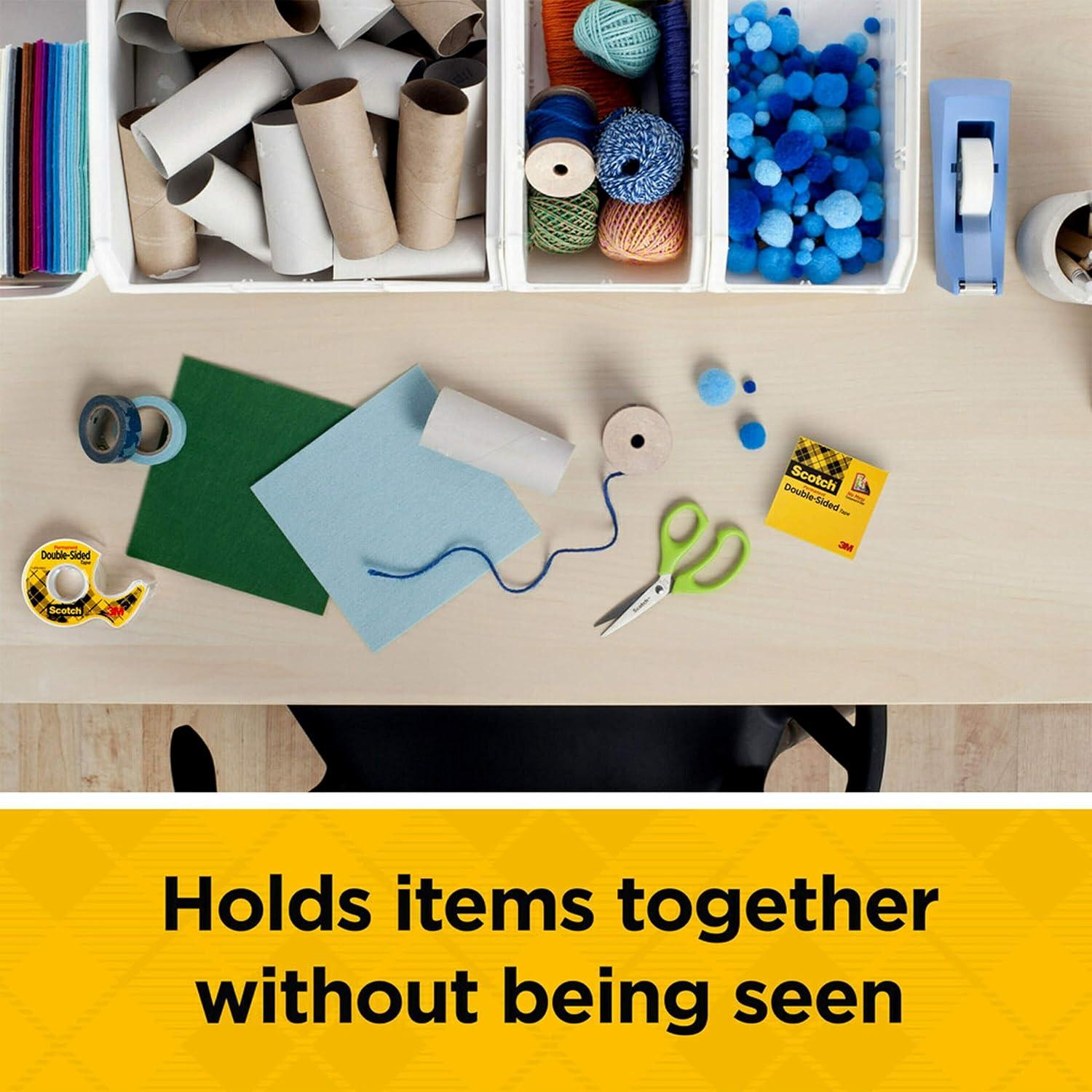 imageScotch Double Sided Tape Office and School Supplies for Arts and Crafts Alternative to Scrapbooking Glue 075 in x 1296 in 1 Tape Refill Roll1 Count Pack of 2