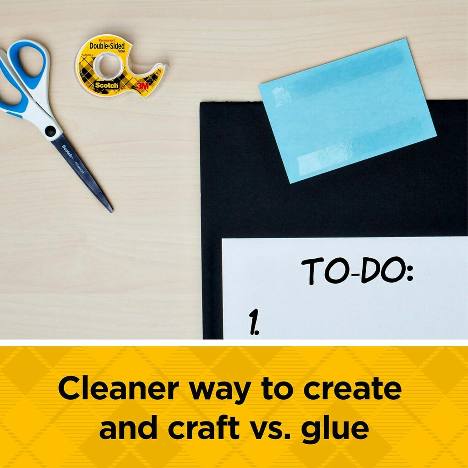 imageScotch Double Sided Tape Office and School Supplies for Arts and Crafts Alternative to Scrapbooking Glue 075 in x 1296 in 1 Tape Refill Roll1 Count Pack of 2