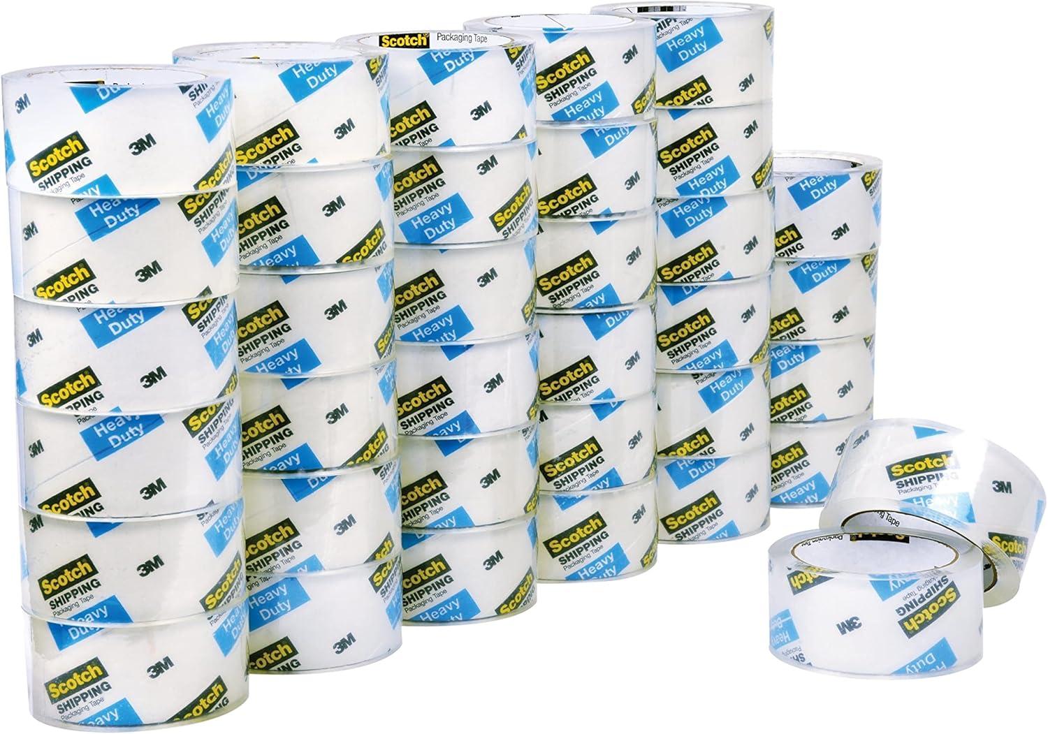 imageScotch Heavy Duty Packaging Tape 188quot x 546 yd Designed for Packing Shipping and Mailing Strong Seal on All Box Types 3quot Core Clear 36 Rolls 3850CS36