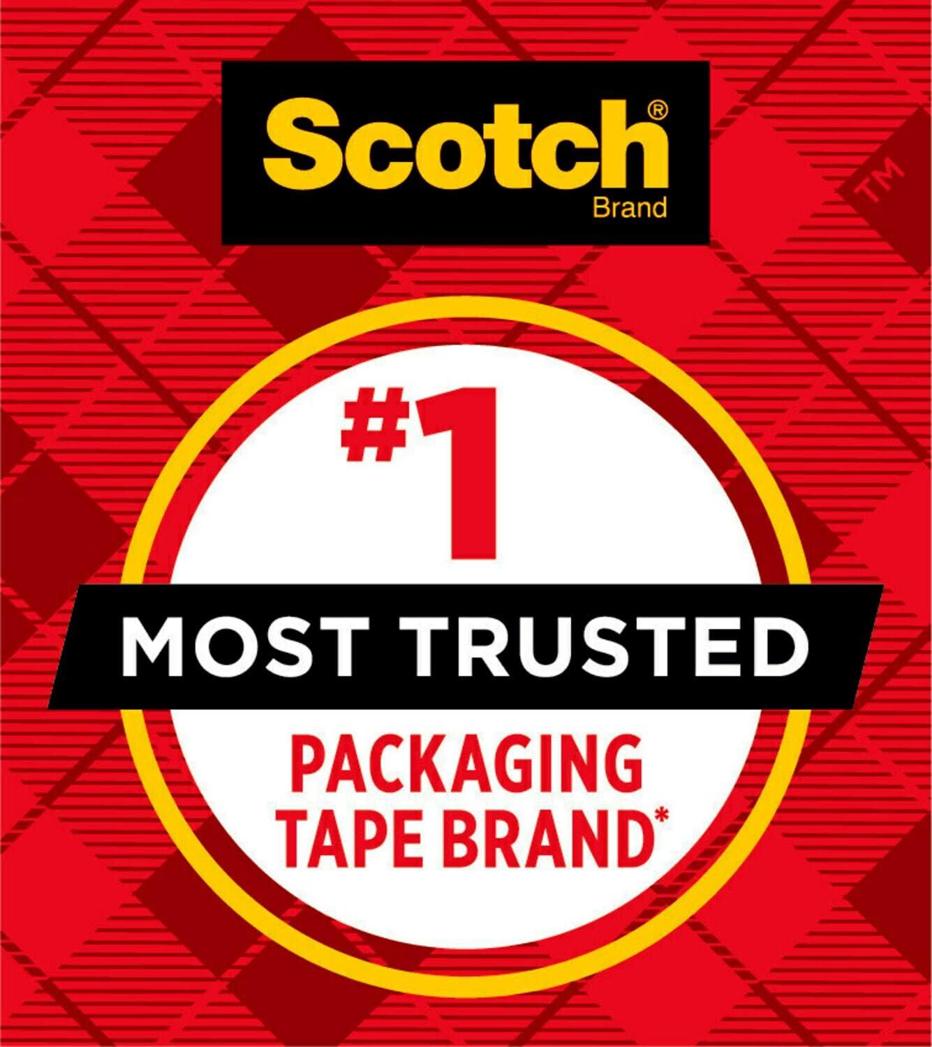 imageScotch Heavy Duty Packaging Tape 188quot x 656 yd Designed for Packing Shipping and Mailing Strong Seal on All Box Types 3quot Core Clear 1 Roll 3850602Pack