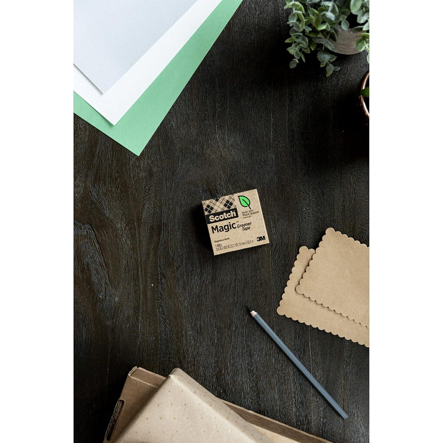 imageScotch Magic Greener Tape 3 Rolls Numerous Applications Invisible Engineered for Repairing 34 x 900 Inches Boxed6 Rolls