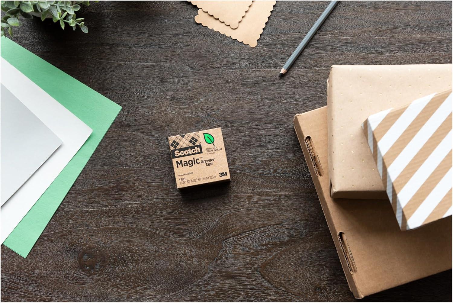 imageScotch Magic Greener Tape with Dispenser 34 in x 900 Inches 6 Boxes of Tape and 1 Desktop DispenserTape 34W x 900L