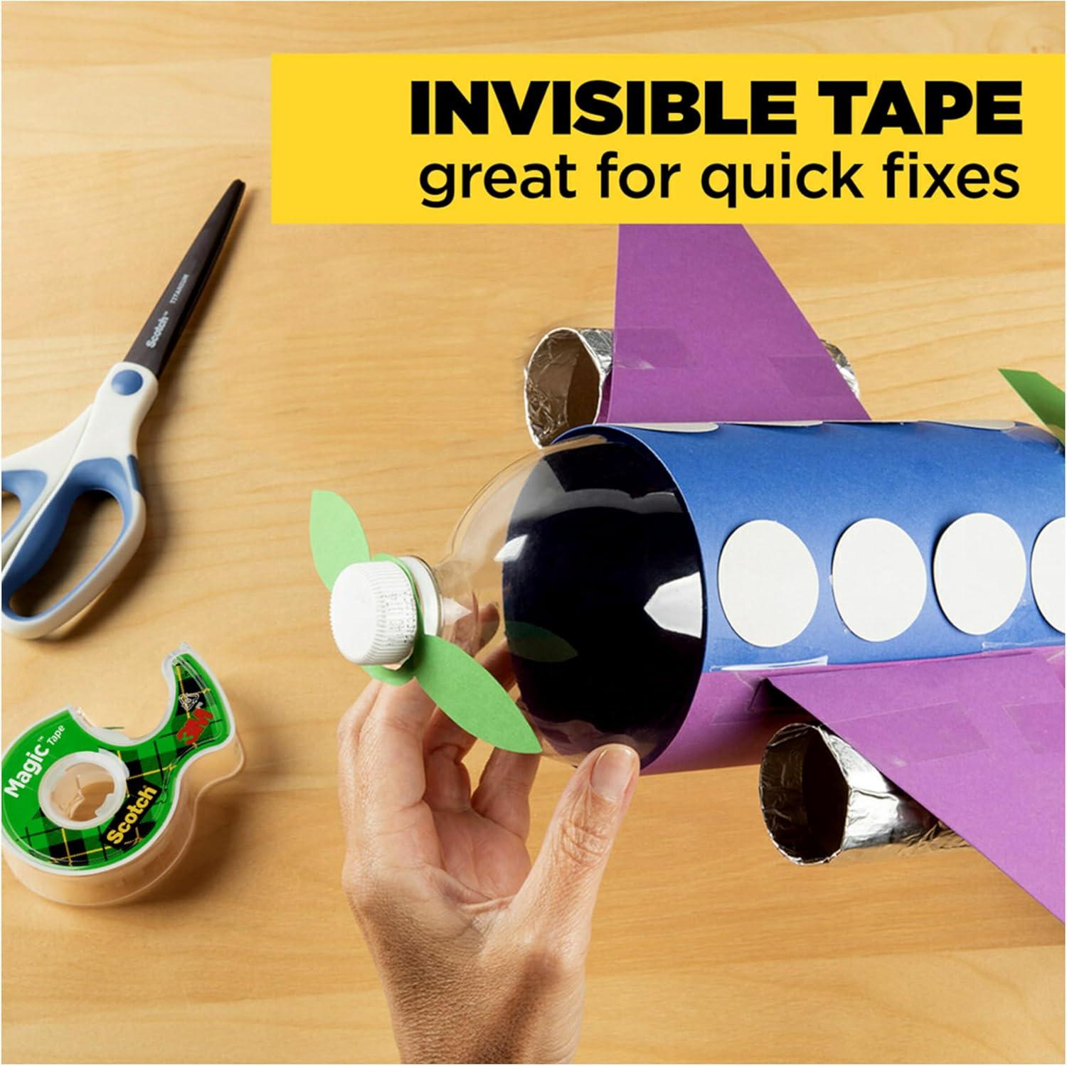 imageScotch Magic Tape 3 Dispensered Rolls Numerous Applications Invisible Clear Tape Engineered for Repairing 34 x 300 Inches