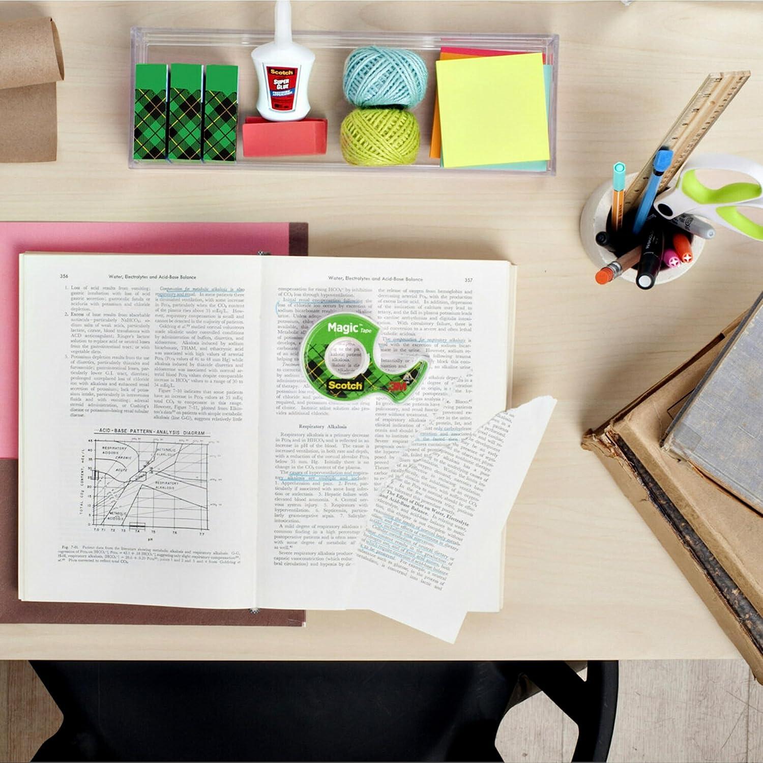 imageScotch Magic Tape 3 Rolls Numerous Applications Invisible Engineered for Repairing 1 x 2592 Inches Boxed1 Inches Width x 2592 Inches Length Pack of 5