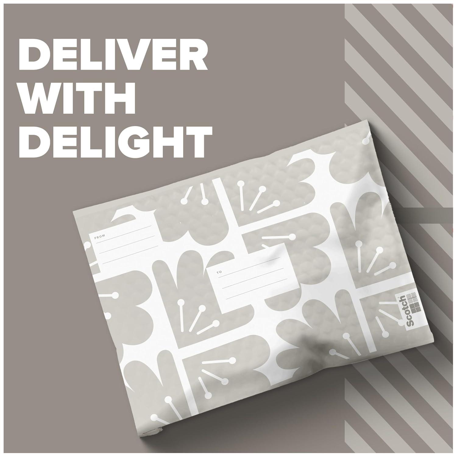 imageScotch Poly Bubble Mailers Assorted Green Designs Size 2 Small 85 in x 11 in 12 MailersTaupe