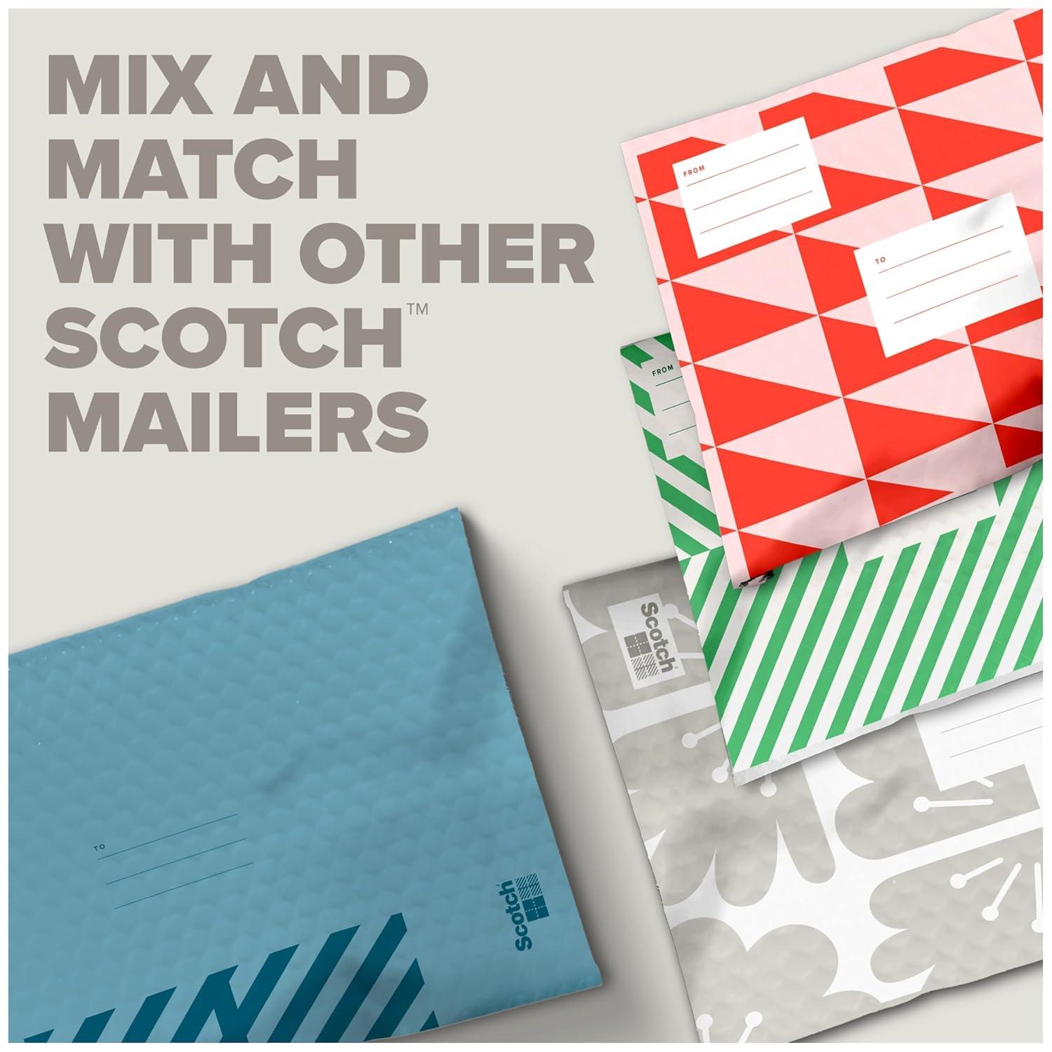 imageScotch Poly Bubble Mailers Assorted Green Designs Size 2 Small 85 in x 11 in 12 MailersTaupe