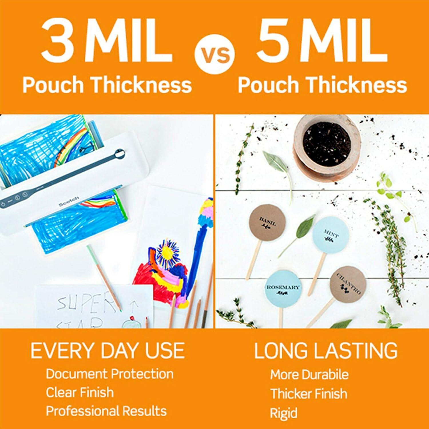 imageScotch Thermal Laminating Pouches Premium Quality 5 Mil Thick for Extra Protection ID Badge with Clip Laminating Sheets Our Most Durable Lamination Pouch 24 x 42 inches Pack of 60