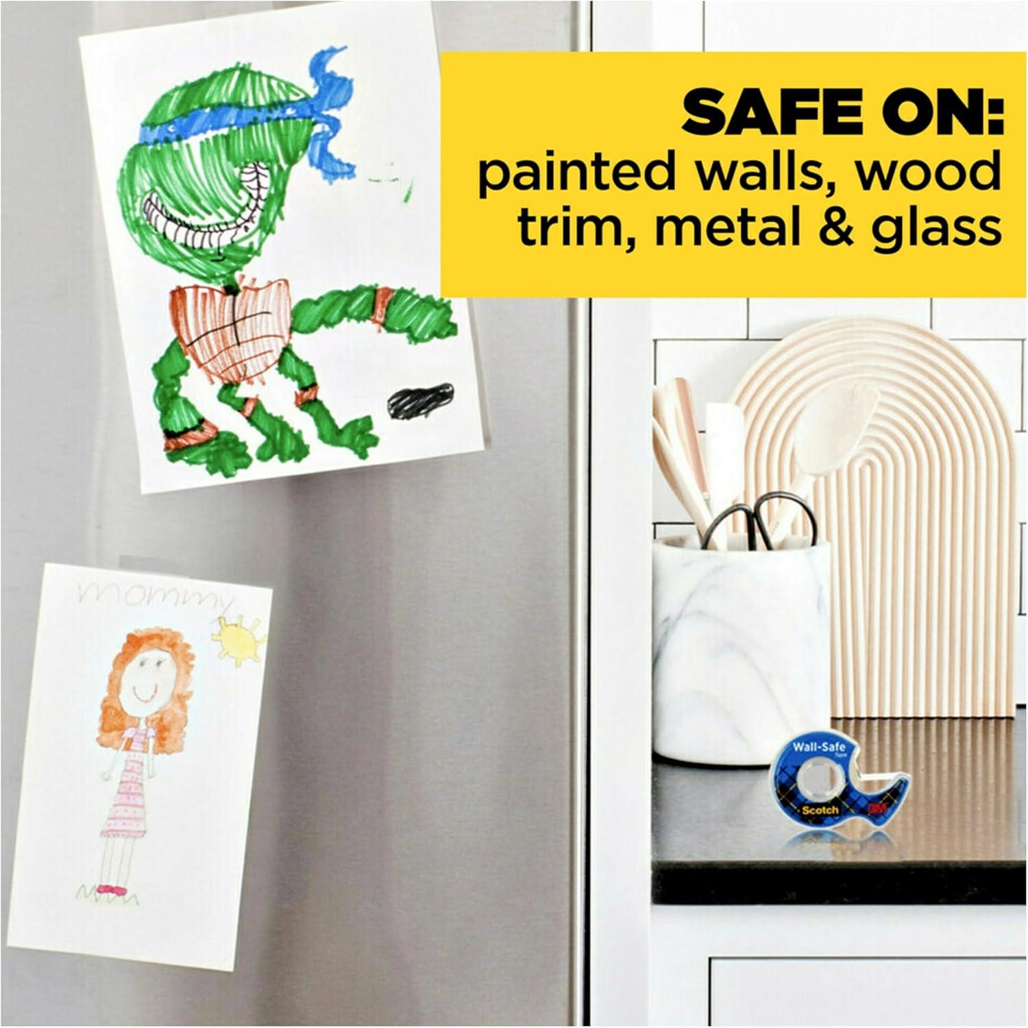 imageScotch WallSafe Tape 1 Dispenser Roll Clear Removable Wall Tape with Matte Finish for Hanging Photos Art and Dcor 34 in x 650 in4 Rolls