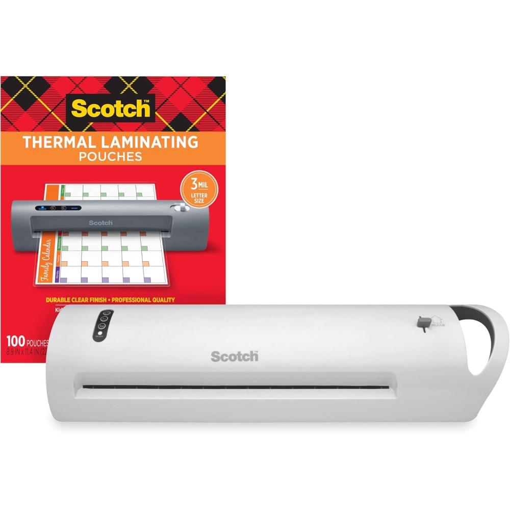 imageBundle of Scotch Thermal Laminator Extra Wide 13 Inch Input TL1302X  Scotch Thermal Laminating Pouches 89 x 114 Inches Letter Size Sheets 100 Count