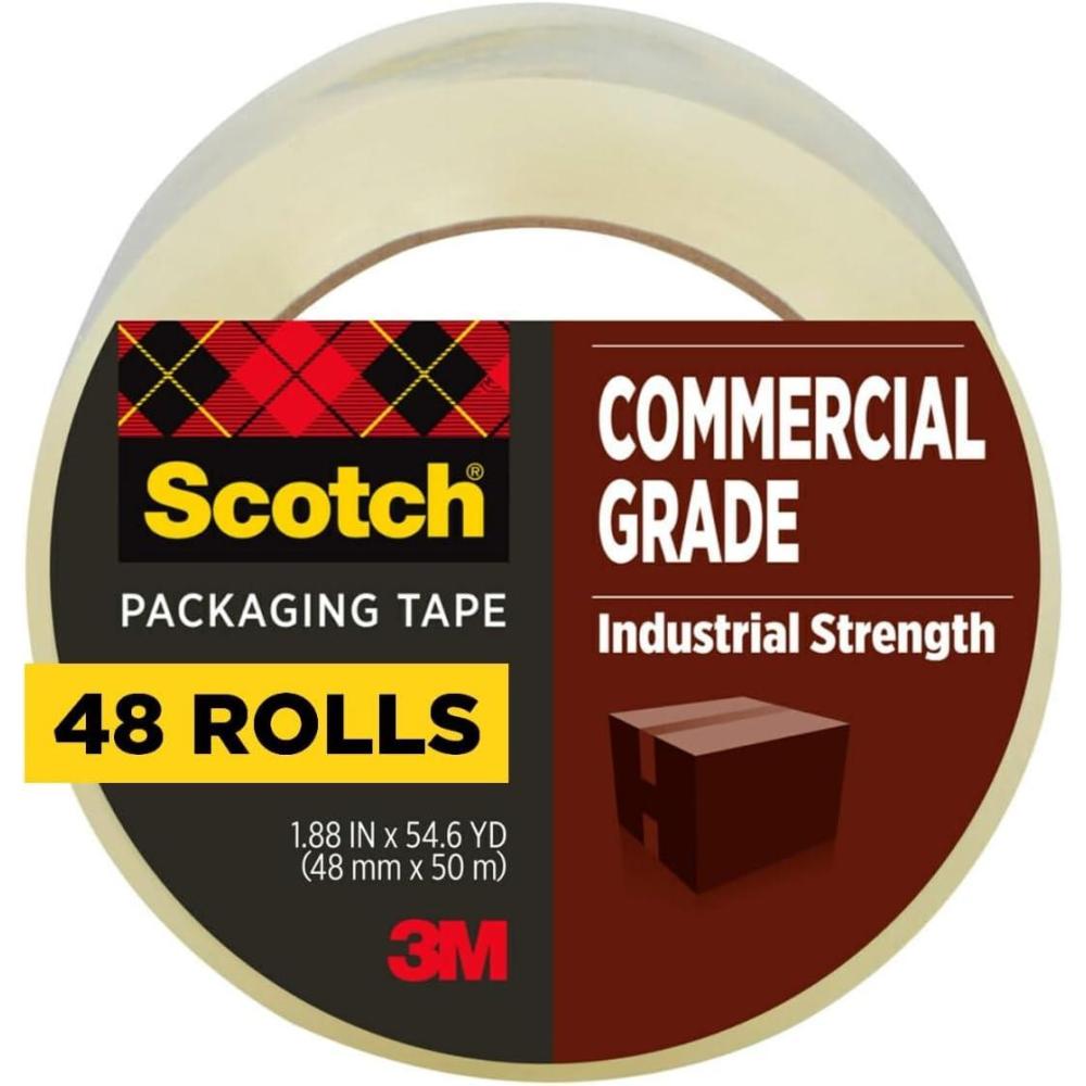 imageScotch Commercial Grade Shipping Packaging Tape 188quot x 546 yd for Tough Industrial Use 1 Roll 375048 Rolls