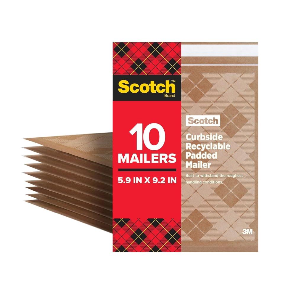 imageScotch Curbside Recyclable Padded Mailers 1 Pack 105 x 1475 in Similar impact protection to traditional bubble mailers CR5155 in x 92 in