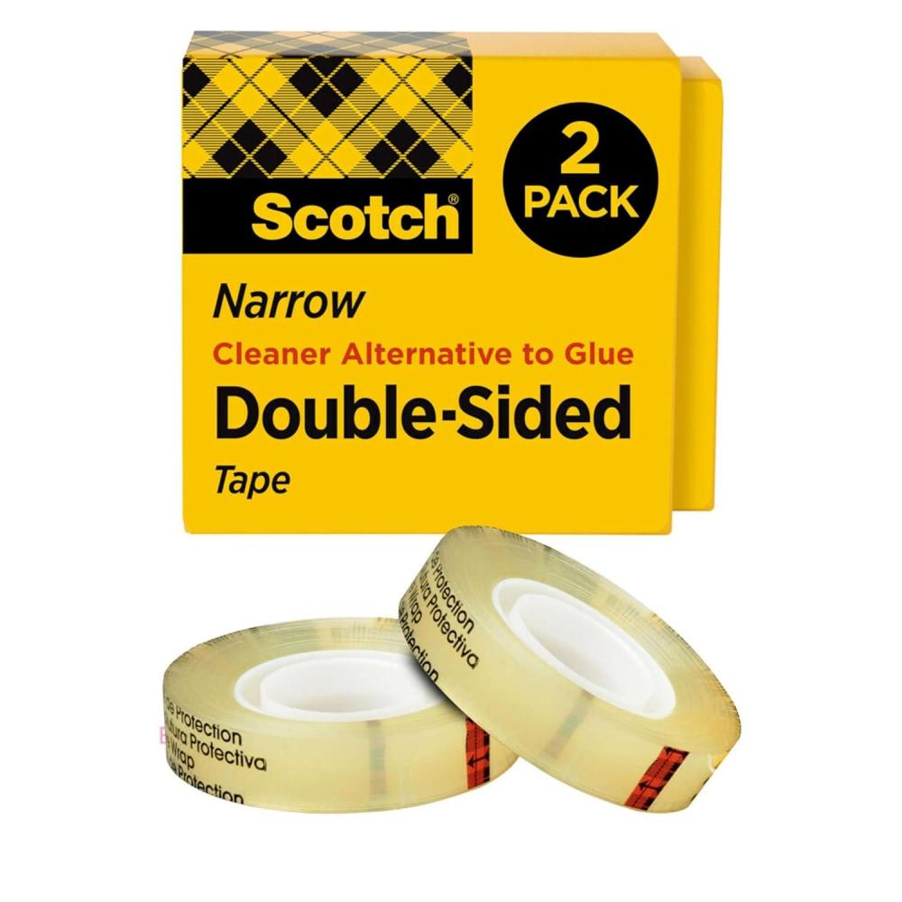 imageScotch Double Sided Tape 12 in x 500 in Permanent 2 BoxesPack 6652Size Pack of 1