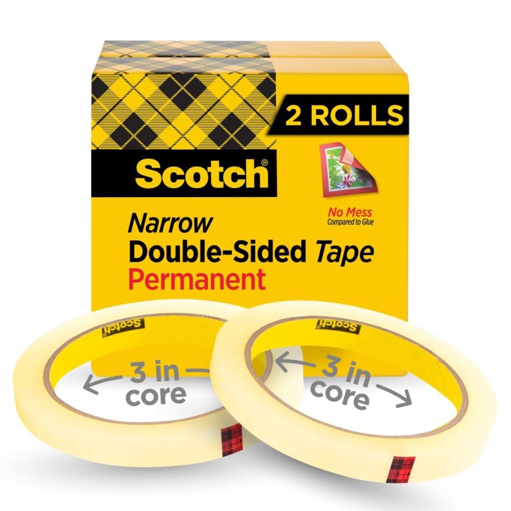 imageScotch Double Sided Tape Office and School Supplies for Arts and Crafts Alternative to Scrapbooking Glue 050 in x 1296 in 2 Tape Refill Rolls2Rolls