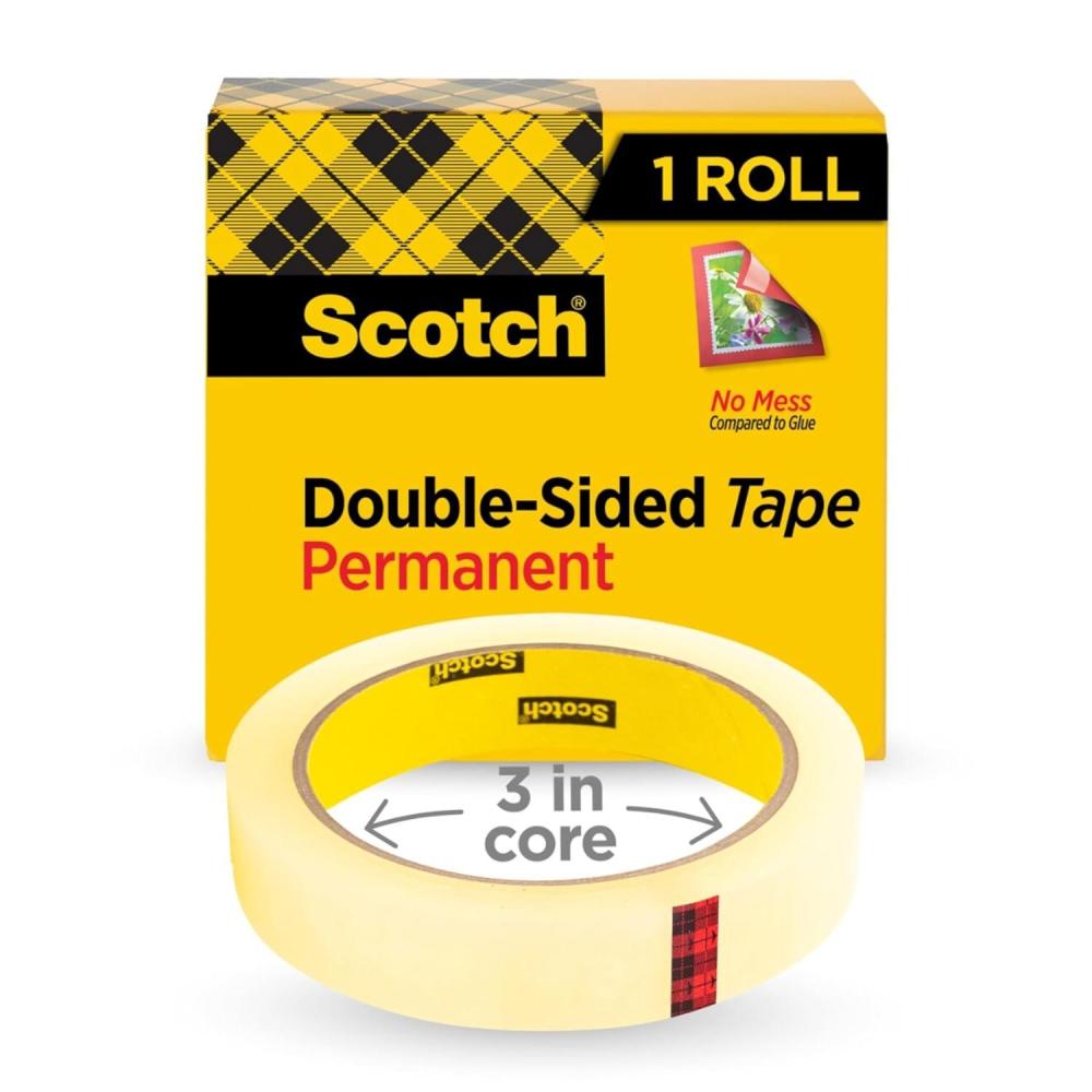 imageScotch Double Sided Tape Office and School Supplies for Arts and Crafts Alternative to Scrapbooking Glue 075 in x 1296 in 1 Tape Refill Roll1 Count Pack of 1