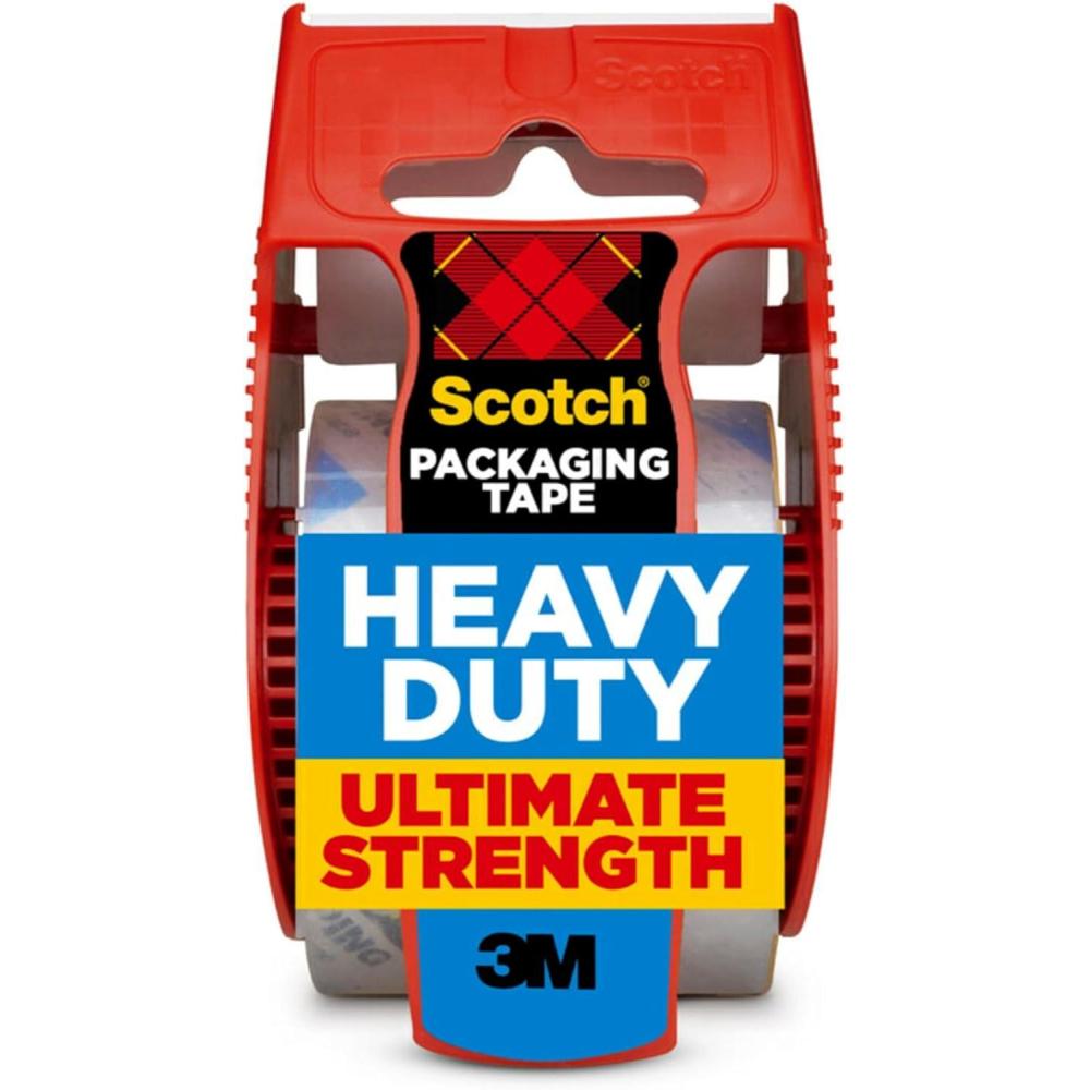 imageScotch Heavy Duty Shipping Packaging Tape 188quot x 277 yd Great for Packing Shipping ampamp Moving Clear 1 Dispensered Roll 142L
