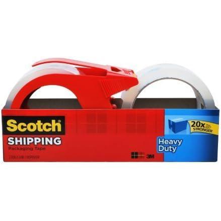 imageScotch Heavy Duty Shipping Packaging Tape 188quot x 546 yd 3quot Core Clear Great for Packing Shipping ampamp Moving 6 Rolls with Dispenser 38506DP32 Rolls