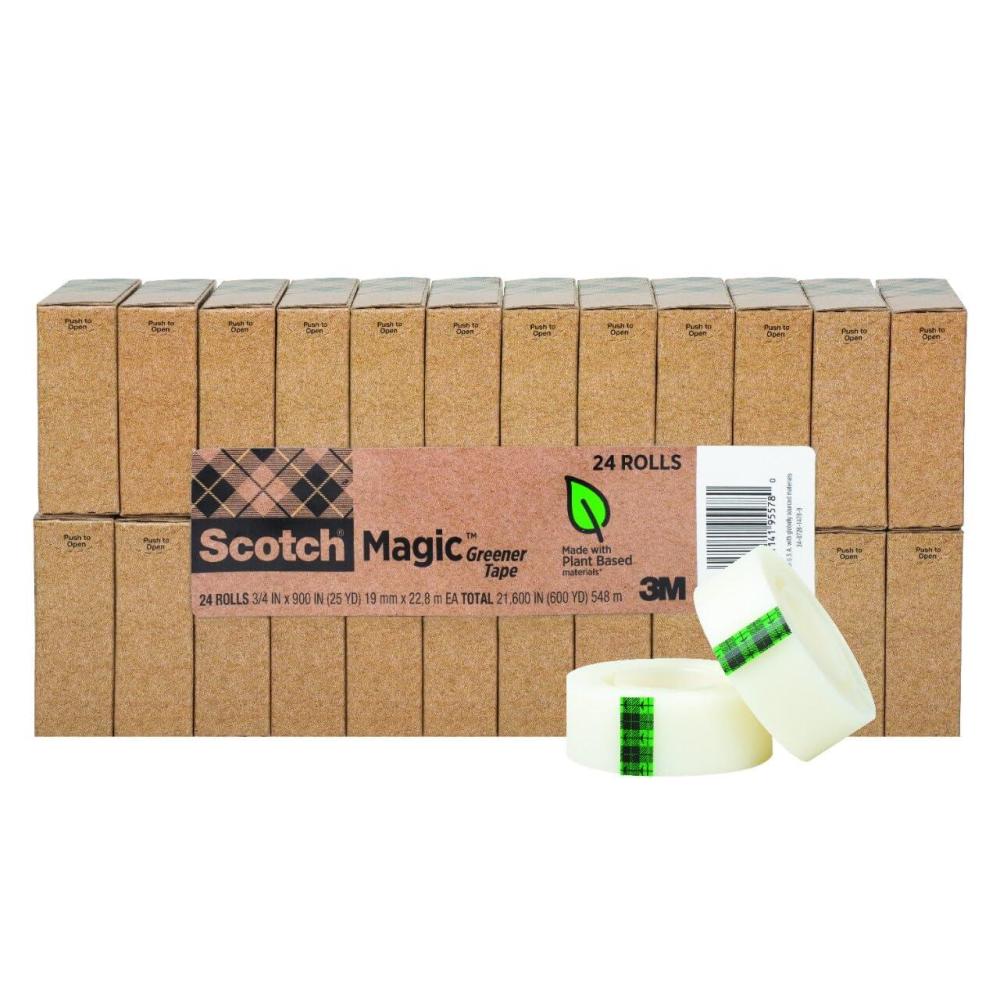 imageScotch Magic Greener Tape 16 Rolls Numerous Applications Invisible Engineered for Repairing 34 x 900 Inches Boxed24 Rolls