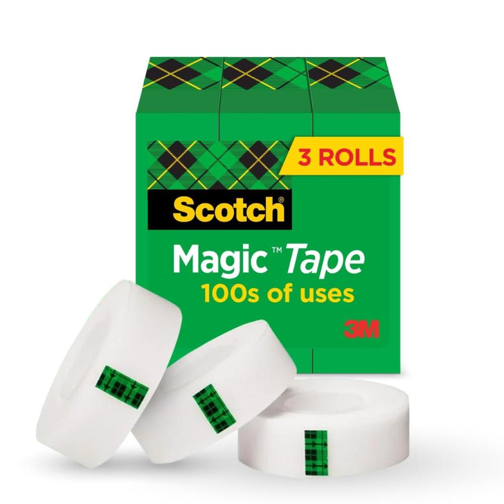 imageScotch Magic Tape 3 Rolls Numerous Applications Invisible Engineered for Repairing 34 x 1000 Inches Boxed3 Rolls