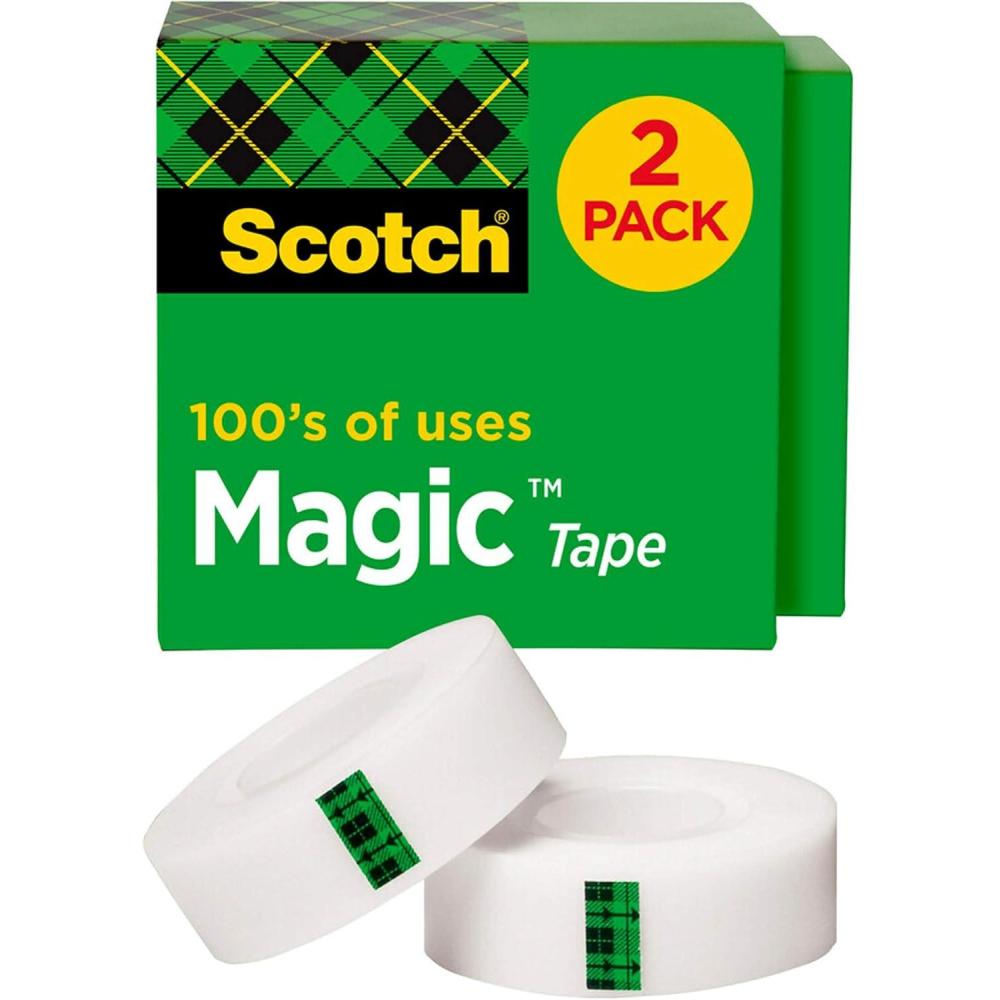 imageScotch Magic Tape Invisible Home Office Supplies and Back to School Supplies for College and Classrooms 2 Rolls