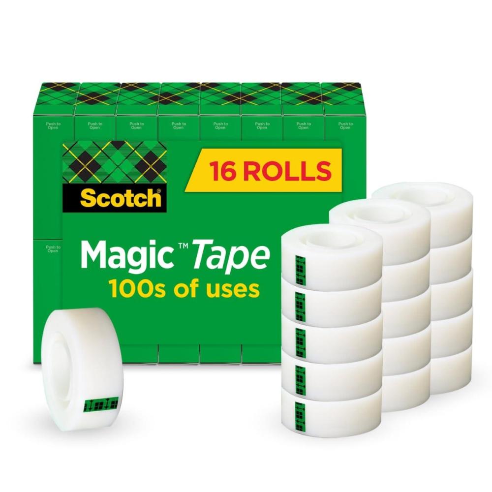 imageScotch Magic Tape Invisible Home Office Supplies and Back to School Supplies for College and Classrooms 24 Rolls16 Rolls