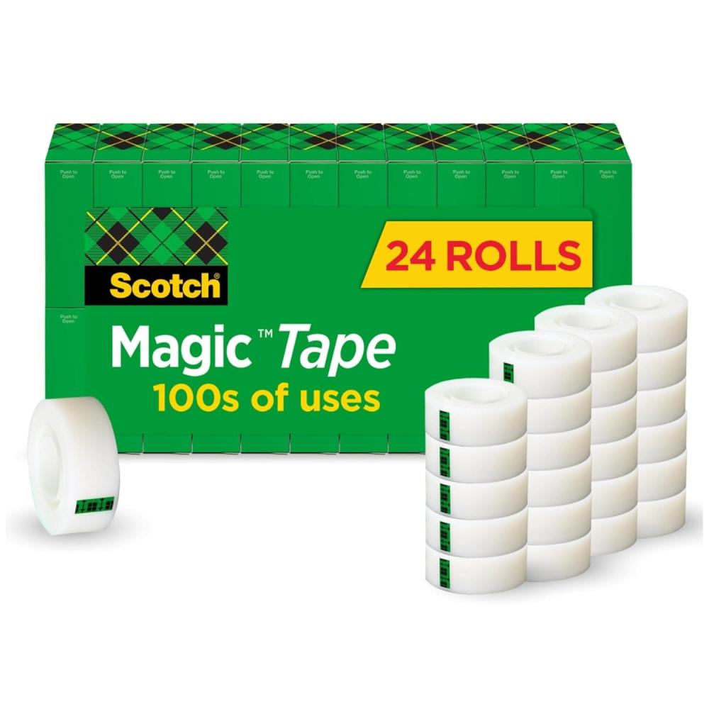 imageScotch Magic Tape Invisible Home Office Supplies and Back to School Supplies for College and Classrooms 24 Rolls24 Rolls