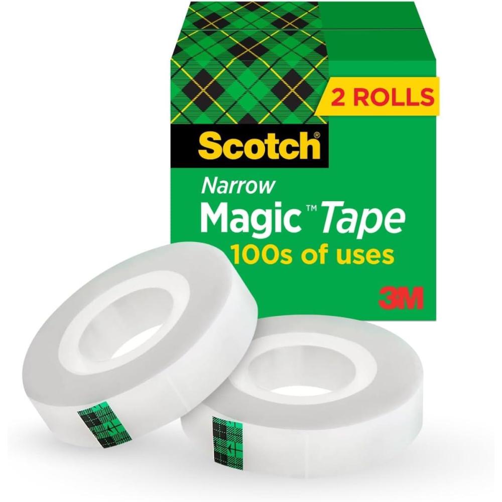 imageScotch Magic Tape Invisible Home Office Supplies and Back to School Supplies for College and Classrooms 3 Rolls2 Rolls