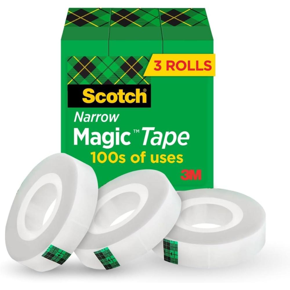 imageScotch Magic Tape Invisible Home Office Supplies and Back to School Supplies for College and Classrooms 3 Rolls3 Rolls