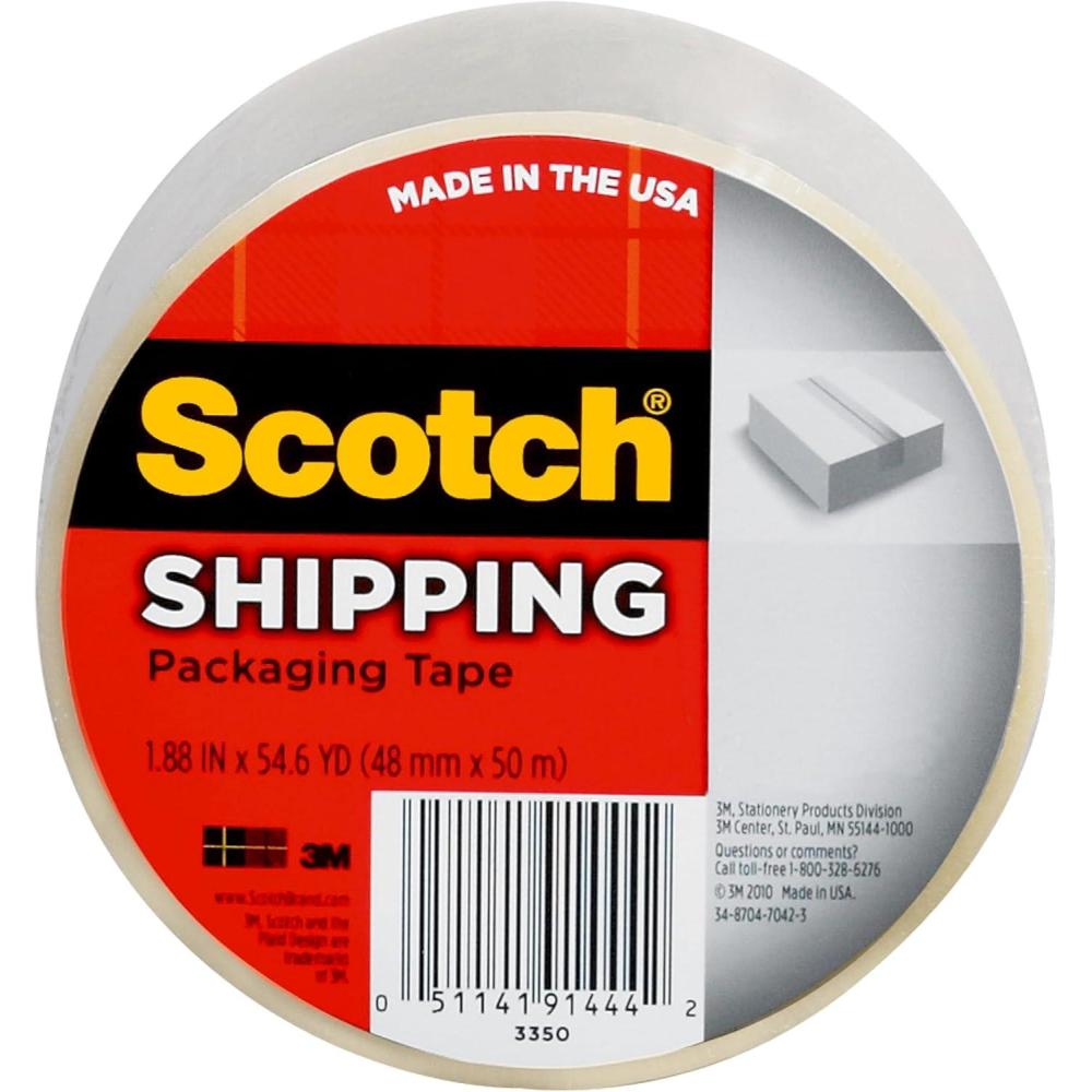 imageScotch Shipping Packaging Tape 188quot x 546 yd 1 Roll 3350