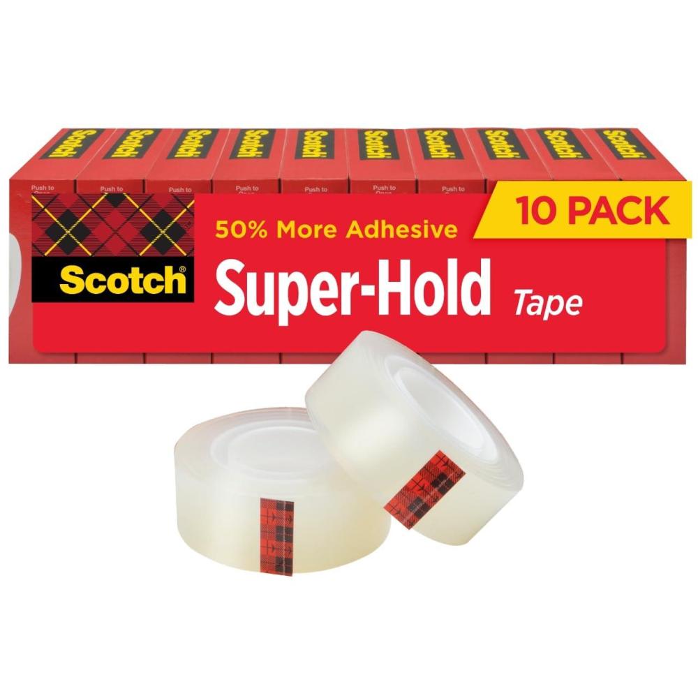 imageScotch SuperHold Tape 6 Rolls Transparent Finish 50 More Adhesive Trusted Favorite 34 x 1000 Inches Boxed 700K610 Rolls