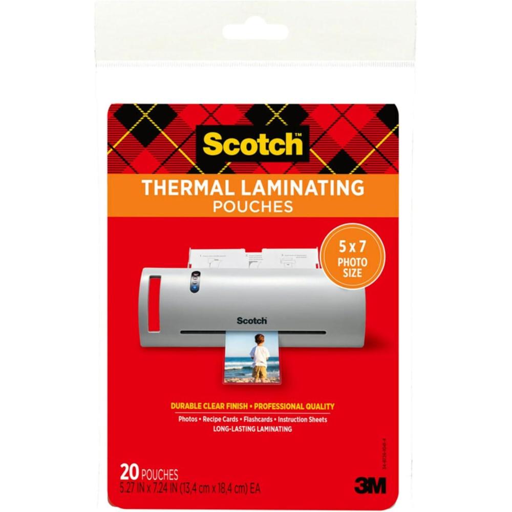 imageScotch Thermal Laminating Pouches Premium Quality 5 Mil Thick for Extra Protection Photo Size Laminating Sheets Our Most Durable Lamination Pouch 5 x7 inches 20Pack 6Packs Total