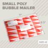 Scotch Designer Poly Bubble Mailer, Large Size 5, 10.5 IN x 15 IN, 4-pack, Blue Designs Vary(Red)
