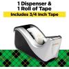 Scotch Desktop Tape Dispenser, Silvertech Two-Tone (C60-ST)(1 Count (Pack of 1))