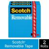 Scotch Removable Tape, 3/4 in x 1,296 in, 2 Boxes/Pack, Post-it Technology (811-2PK)