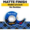Scotch Wall-Safe Tape, 2 Rolls, Sticks Securely, Removes Cleanly, Invisible, Designed for Displaying, Photo Safe, 3/4 in x 800 in (813S2)(2 Packs)