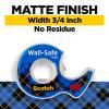 Scotch Wall-Safe Tape, 6 Rolls, Sticks Securely, Removes Cleanly, Invisible, Designed for Displaying, Photo Safe, 3/4 in x 800 in (813S6)