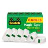 Scotch Brand Magic Tape, Standard Width, Engineered for Office and Home Use, Matte Finish, 3/4 x 1296 Inches, Boxed, 6 Rolls (810-6PK), Transparent(6 Rolls)