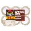 Scotch Commercial Grade Shipping Packaging Tape, 1.88″ x 54.6 yd, Designed for Packing, Shipping and Mailing, Guaranteed to Stay Sealed, 3″ Core, Clear, 6 Rolls (3750-6)(6 Rolls)
