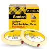 Scotch Double Sided Tape, Office and School Supplies for Arts and Crafts, Alternative to Scrapbooking Glue, 0.50 in. x 1296 in., 2 Tape Refill Rolls(2-Rolls)