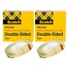 Scotch Double Sided Tape, Office and School Supplies for Arts and Crafts, Alternative to Scrapbooking Glue, 0.50 in. x 900 in., 1 Tape Refill Roll(1 Count (Pack of 2))