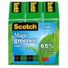 Scotch Magic Greener Tape 3 Rolls, Numerous Applications, Invisible, Engineered for Repairing 3/4 x 900 Inches, Boxed(3 Rolls)