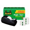 Scotch Magic Tape, 6 Rolls with Tape Dispenser, Numerous Applications, Invisible, Engineered for Repairing, 3/4 x 1000 Inches(6 Rolls)