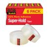 Scotch Super-Hold Tape, 6 Rolls, Transparent Finish, 50% More Adhesive, Trusted Favorite, 3/4 x 1000 Inches, Boxed (700K6)(6 Rolls)