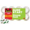 Scotch Sure Start Shipping Packaging Tape 1.88 x 54.6 yd Designed for Packing Shipping and Mailing Quiet Unwind No Splitting or Tearing 3 Core Clear 2 Rolls (3450-2)(8 Rolls)