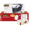 Scotch Tape Dispenser Value Pack Super-Hold Tape, Black Dispenser, 1 in Core, 12 Packs (700K10C18BLK)(3/4 in x 1000 in)