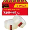 Scotch Tape Dispenser Value Pack Super-Hold Tape, Black Dispenser, 1 in Core, 12 Packs (700K10C18BLK)(6 Rolls Pack of 6)