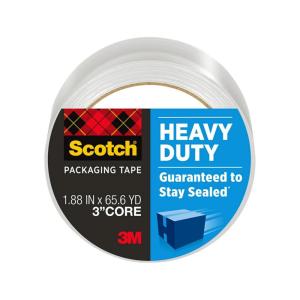 Scotch Heavy Duty Packaging Tape, 1.88″ x 65.6 yd, Designed for Packing, Shipping and Mailing, Strong Seal on All Box Types, 3″ Core, Clear, 1 Roll (3850-60)(1-Pack)