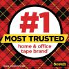 Scotch Transparent Tape, Clear Tape Engineered for Office and Home Use, 1 Inch Core 3/4 in x 1000 in, 3 Boxes(12 Rolls + Dispenser)
