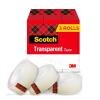 Scotch Transparent Tape, Clear Tape Engineered for Office and Home Use, 1 Inch Core 3/4 in x 1000 in, 3 Boxes(3 Rolls)